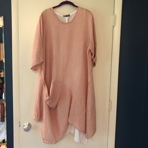 Pink Linen Dress